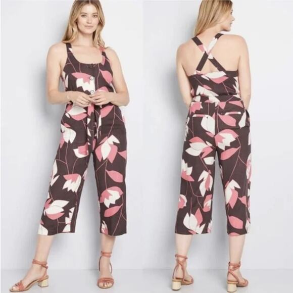 NWT Modcloth Brightest Idea cropped jumpsuit romper travel vacation XS mod cloth - Picture 1 of 3